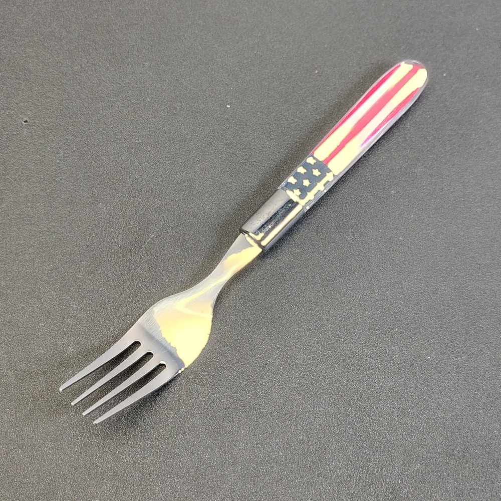 Pfaltzgraff Dinner Fork Red White Blue American Flag Patriotic Replacement Fork
